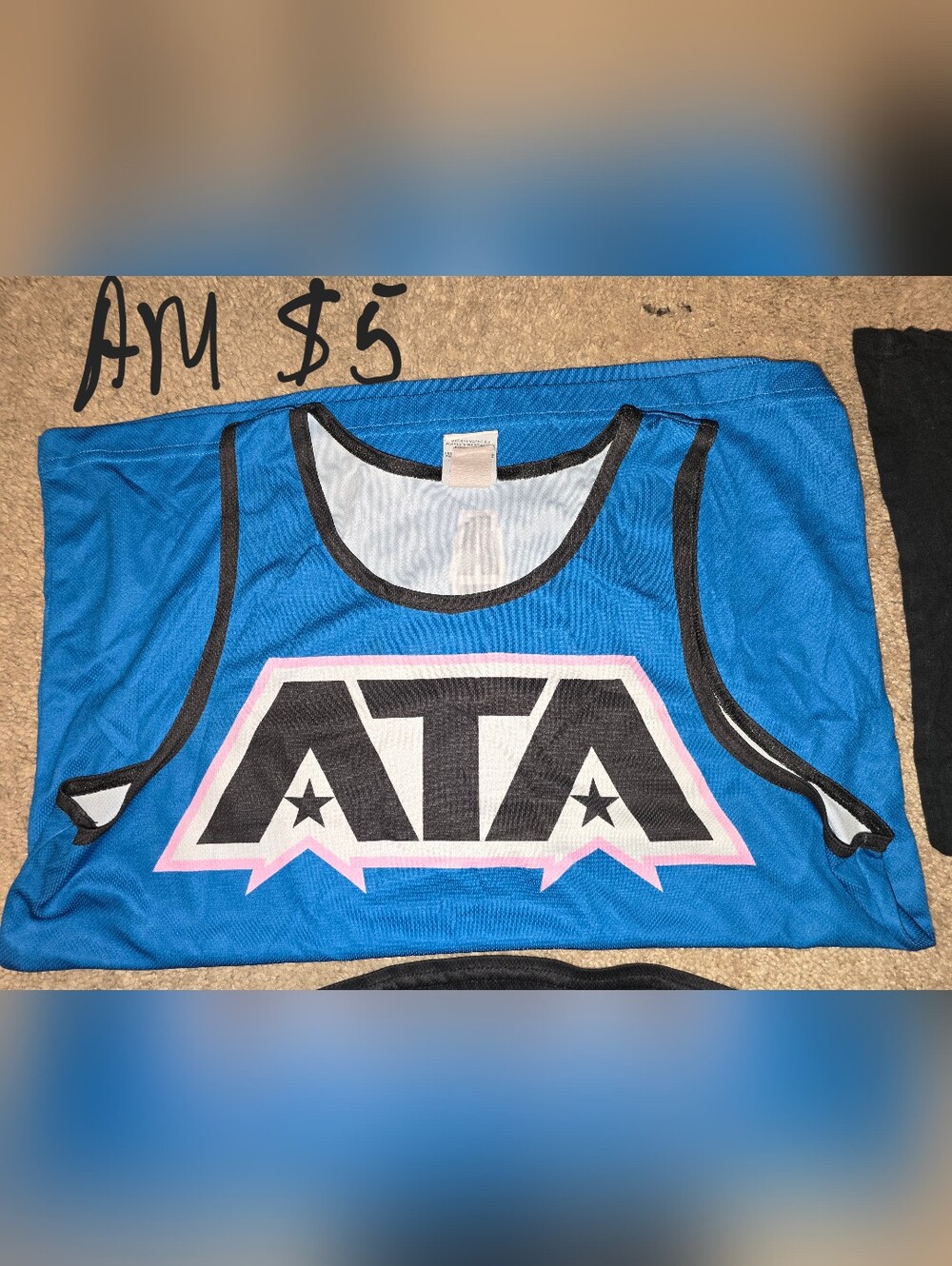 Blue Graphic Mesh Tank Top with ATA Logo